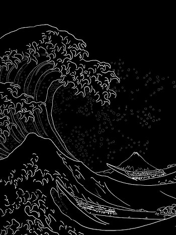 Japan paintings, Waves, Boats, Kanagawa HD phone wallpaper