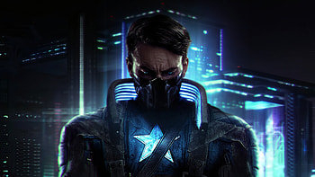 Captain America X Cyberpunk, captain-america, superheroes, artwork, artstation HD wallpaper