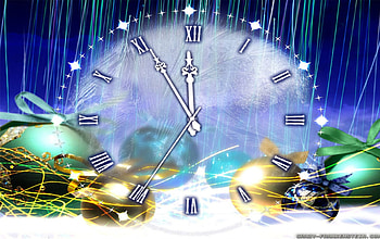 Happy New Year, 3d and cg, abstract, christmas, ornaments, clock, new year HD wallpaper