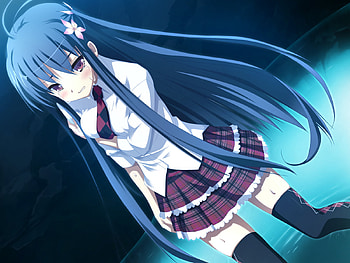 Injured Beauty, sexy, nimura yuushi, game cg, seifuku, tears, thigh highs, hot, cute, beautiful, long hair, beauty, oni gokko, anime girl, kibitsumiya akari HD wallpaper