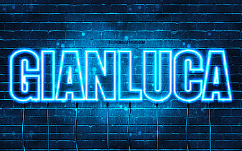 Gianluca, , with names, Gianluca name, blue neon lights, Gianluca Birtay, Happy Birtay Gianluca, popular italian male names, with Gianluca name HD wallpaper