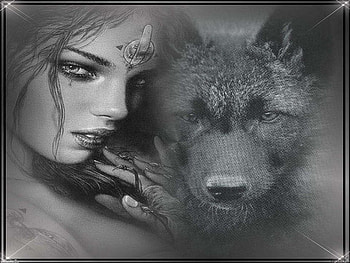 Wolf Warrior, animal, abstract, fantasy, wolf, woman, warrior HD wallpaper