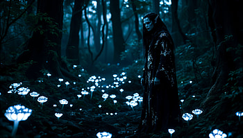 Dark Elf in Enchanted Forest, dark elf, night scene HD wallpaper