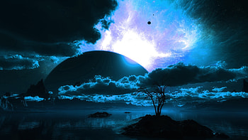 Preview body of water, planet, horizon HD wallpaper