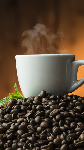Coffee cup, Smoke, Beans, Xperia HD phone wallpaper