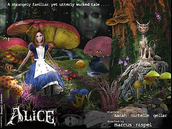 Sarah Michelle Gellar Alice Movie, chesire, alice, horror, goth, mushrooms HD wallpaper