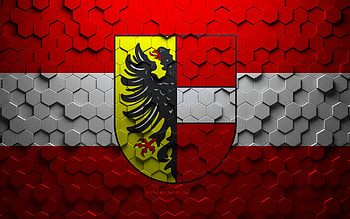 Flag of Achern, honeycomb art, Achern hexagons flag, Achern, 3d hexagons art, Achern flag HD wallpaper