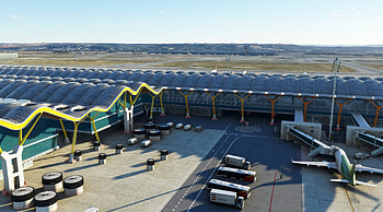 Adolfo Suarez Madrid-Barajas Airport, Flight simulator scenery, City exploration, Realistic experience HD wallpaper