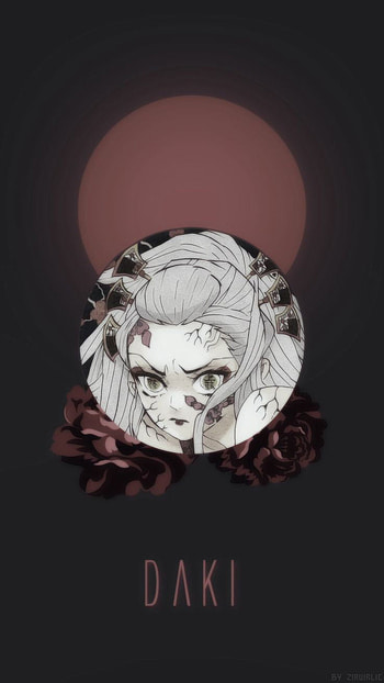 Daki ❤️, Demon Slayer, kimetsu no yaiba, rojo, arte HD phone wallpaper