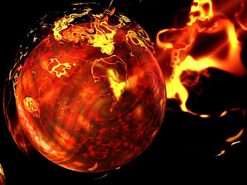 EARTH ON FIRE, earth, flame, digital, fire HD wallpaper