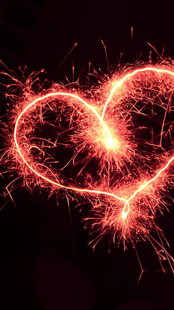 Fire Heart, fire, heart HD phone wallpaper