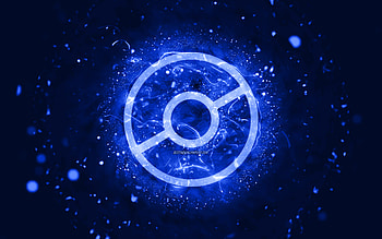 Pokemon Go dark blue logo, , dark blue neon lights, creative, dark blue abstract background, Pokemon Go logo, online games, Pokemon Go HD wallpaper