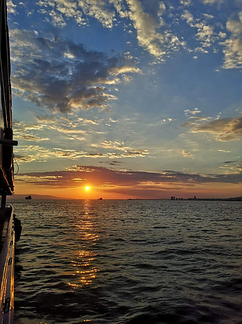 Sunset in İzmir, cloud, sky, sunrise, izmir, aegean, sea HD phone wallpaper