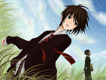Nabari No Ou Anime, uniform, grass, sky, guy HD wallpaper