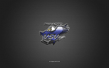 EC VSV, Austrian hockey club, EIHL, blue logo, gray carbon fiber background, Elite Ice Hockey League, hockey, Villach, Austria, EC VSV logo HD wallpaper