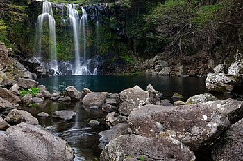 Diamond Waterfalls, falls, trees, water, rock HD wallpaper