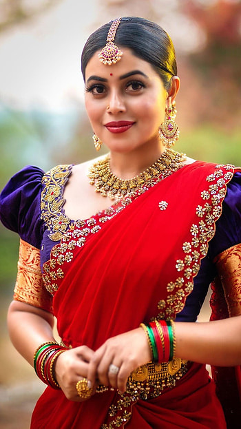 Poorna kasim, telugu actress, , model, shamana kasim, saree beauty HD phone wallpaper