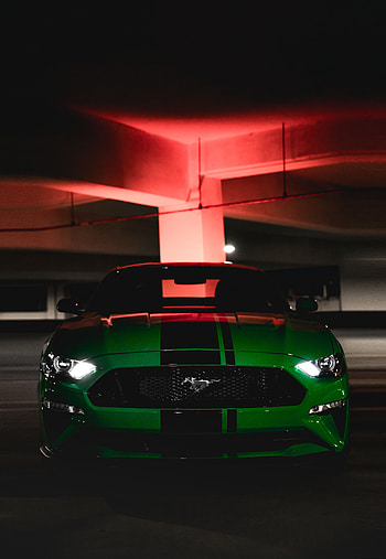 Ford, Cars, Dark, Car, Front View, Machine, Ford Mustang HD phone wallpaper