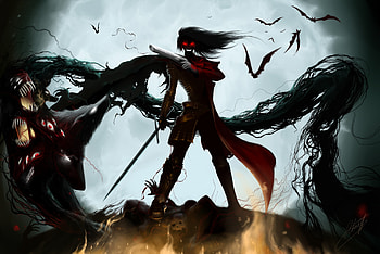 Alucard Hellsing Ultimate Dracula Gothic , dracula, artist, artwork, digital-art, gun HD wallpaper