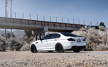 BMW M5, F10, rear view, exterior, white sedan, tuning F10, white M5 F10, tuning BMW M5, German cars, BMW HD wallpaper