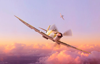 Sky, Art, Miscellanea, Miscellaneous, Flight, Height, Plane, Airplane, Propeller HD wallpaper