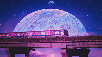 Train Of Outrun World, train, outrun, synthwave, artist, artwork, digital-art HD wallpaper