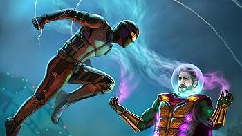 Spiderman and Mysterio, Superheroes HD wallpaper
