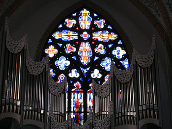Beautiful organ, religious, architecture, organ, beautiful, colours, church, ancient HD wallpaper