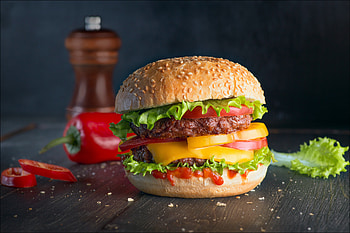 Juicy Quad Cheeseburger, food, burger HD wallpaper