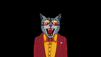 Cool Cat Minimal , cat, animals, artist, artwork, digital-art, minimalism, minimalist HD wallpaper