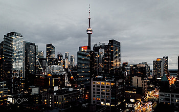 CN Tower, Canada, Toronto CN Tower, City lights HD wallpaper