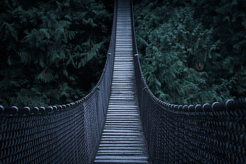 Bridge, hanging, suspension bridge, architecture HD wallpaper
