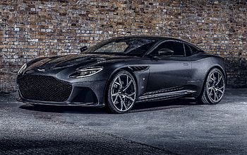 Aston Martin DBS Superleggera, black supercar, black DBS Superleggera, British sports cars, Aston Martin HD wallpaper