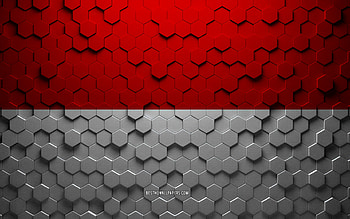 Flag of Hesse, honeycomb art, Hesse hexagons flag, Hesse, 3d hexagons art, Hesse flag HD wallpaper