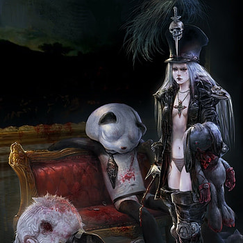 A Dream About Jealous, sad, cg, kill, fantasy, horror, girl, blood, death HD wallpaper