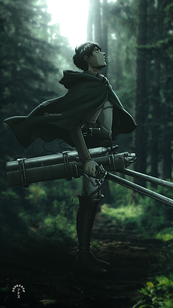 Eren Yaegar, ANASXART, action_film, goggles, Attack_On_Titan, Forest, Eren_Yaegar, Green, Mikasa HD phone wallpaper