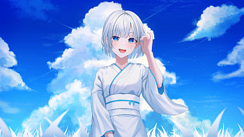 Girl-Anime, white, Anime, Girl HD wallpaper