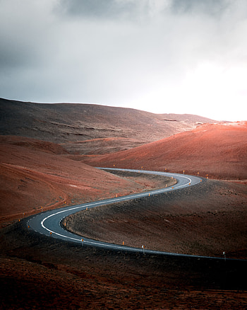 Road, highway, turns, hills, nature HD phone wallpaper