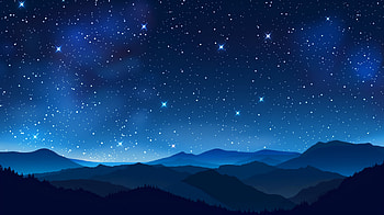Starry Night Sky Over Mountain Range, starry sky HD wallpaper