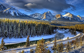 Winter, Nature, Rivers, Forest, Railway, Cold, Ate HD wallpaper