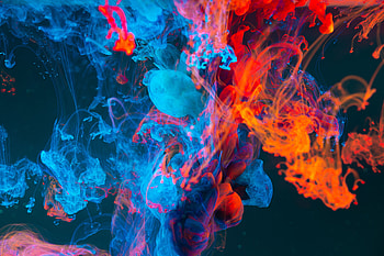 Ink dipping, underwater, close up, colorful HD wallpaper