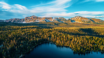 Mirror Lake, Uinta-Wasatch-Cache National Forest, Utah, clouds, trees, sky, mountains, usa, lake HD wallpaper