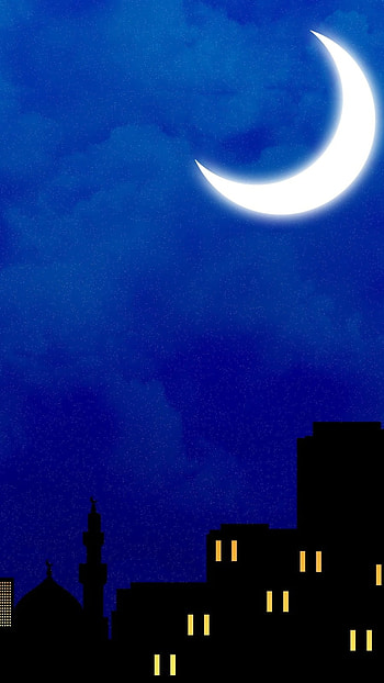 Ramadan, Eid Mubarak, Night Moon HD phone wallpaper