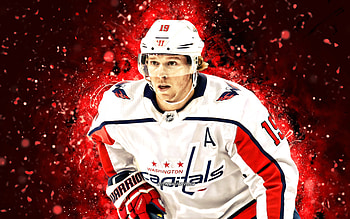 Nicklas Backstrom, , Washington Capitals, NHL, hockey stars, red neon lights, hockey players, hockey, USA, Nicklas Backstrom , Nicklas Backstrom Washington Capitals HD wallpaper