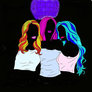 Girls night out, blacklight, 80s, party HD phone wallpaper