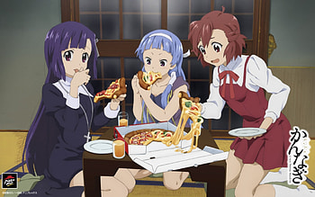 Kannagi, zange, anime, nagi, tsugumi, pizza HD wallpaper