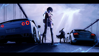 on city, weapon, gears, ciel, cars HD wallpaper