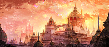 Golden Spires — Quad Fantasy City, fantasy, city, fantasy city HD wallpaper