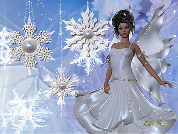 Fairy, snowflakes, abstract, fantasy HD wallpaper