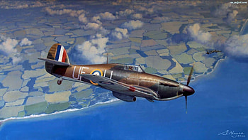 Hawker Hurricane, sea, military, aircraft, airplane, sky, land HD wallpaper